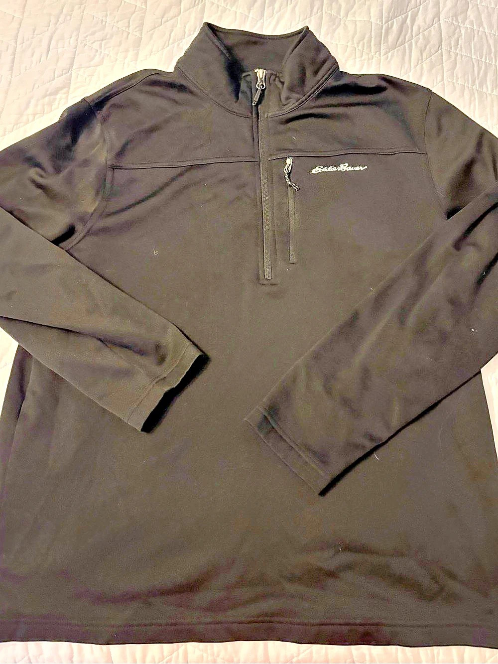 Eddie Bauer Men's Black Half-Zip Jacket Size Large Like New